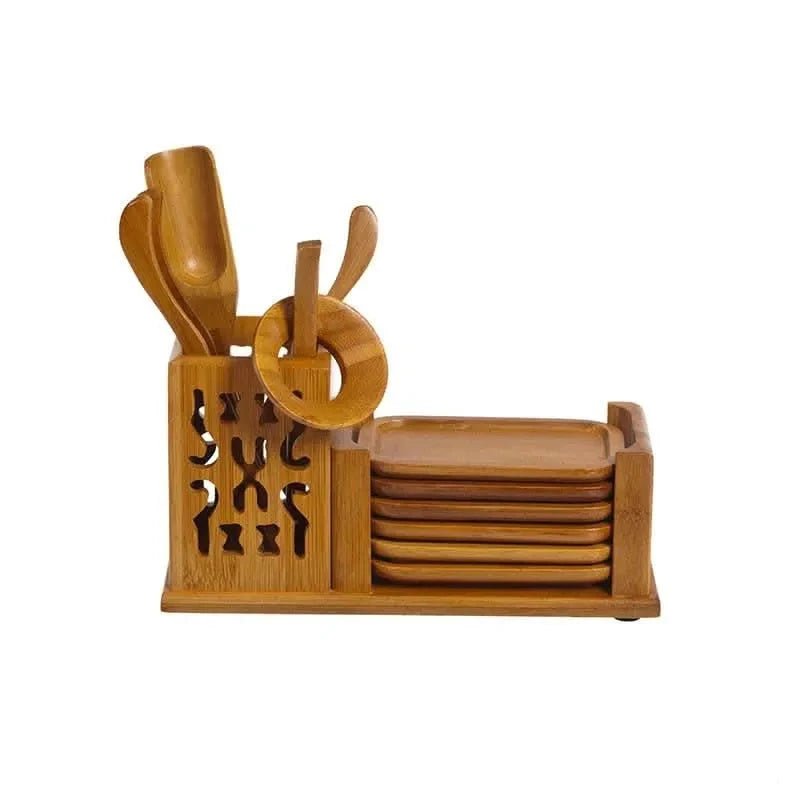 Bamboo tea accessory set with saucers - Accessories - Accessories - infusion.organic