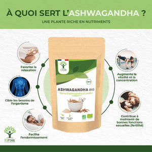 Ashwagandha bio poudre - Bioptimal Bioptimal Superaliment infusion.organic