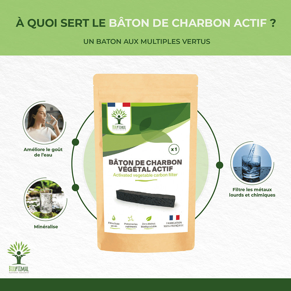 Bâton de charbon - Bioptimal Bioptimal Superaliment infusion.organic