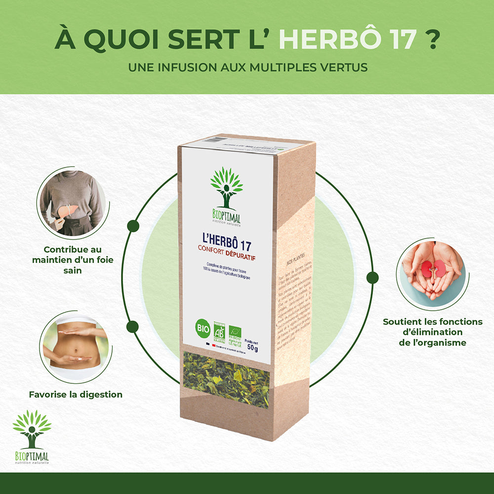 L'herbô 17 confort dépuratif - Bioptimal Bioptimal Infusion infusion.organic
