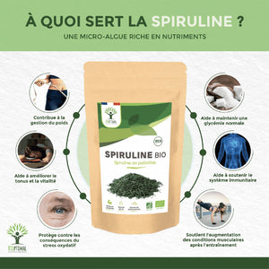Spiruline bio paillettes - Bioptimal Bioptimal Superaliment infusion.organic