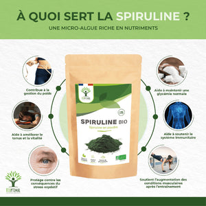 Spiruline bio poudre - Bioptimal Bioptimal Superaliment infusion.organic