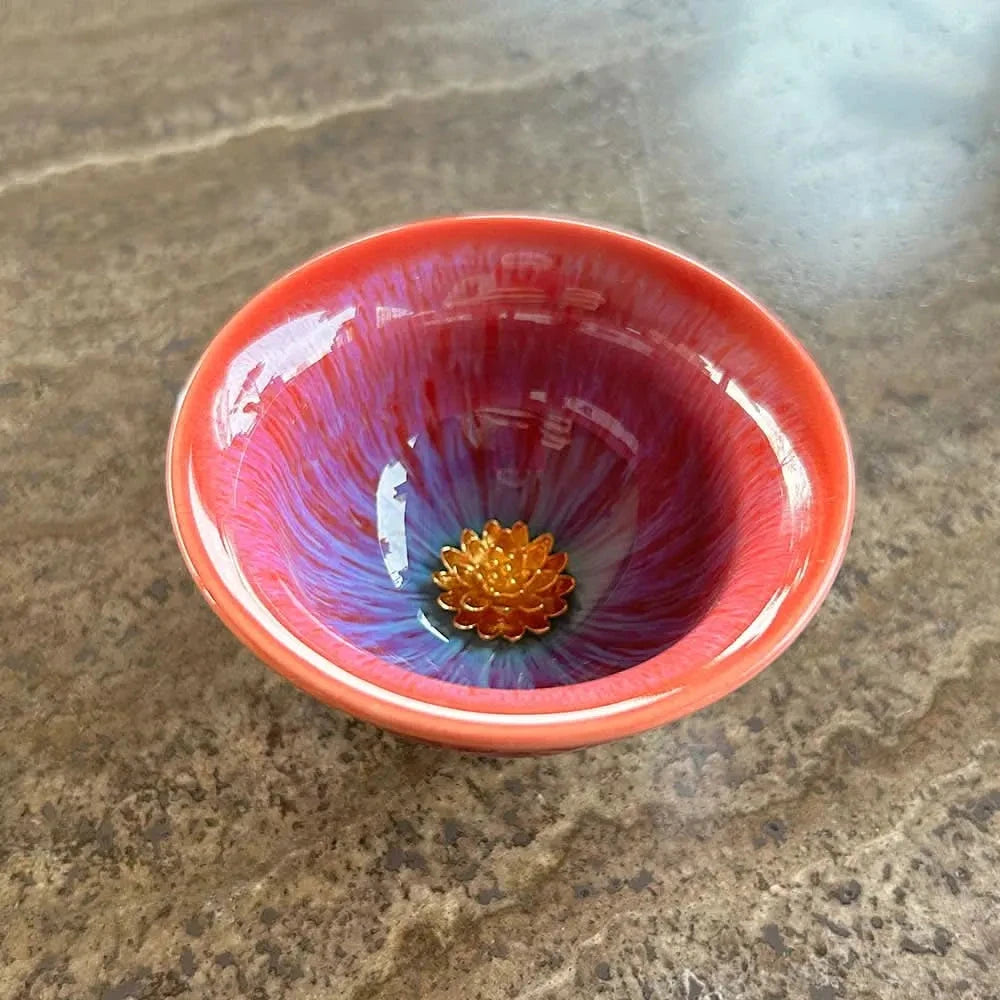 Jianzhan Tenmoku Tea Cup with Silver Lotus 50ml - Bowel - Accessories, Bowel - infusion.organic