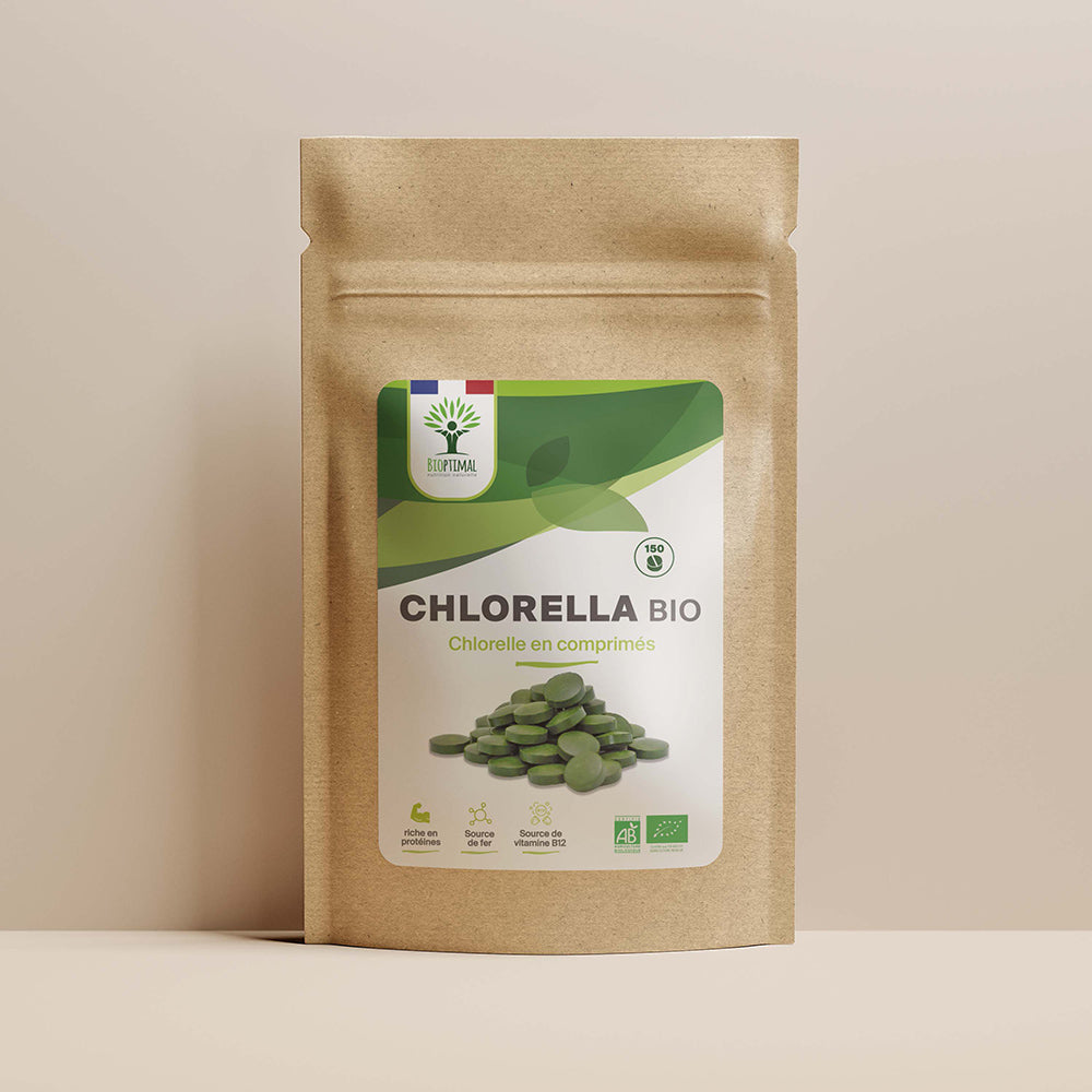 Chlorella bio comprimés - Bioptimal Bioptimal Superaliment infusion.organic