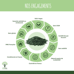 Spiruline bio paillettes - Bioptimal Bioptimal Superaliment infusion.organic