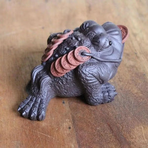 Ceramic tea frog figurine with coin - Figurines - Figurines, Tea Ceremony - infusion.organic