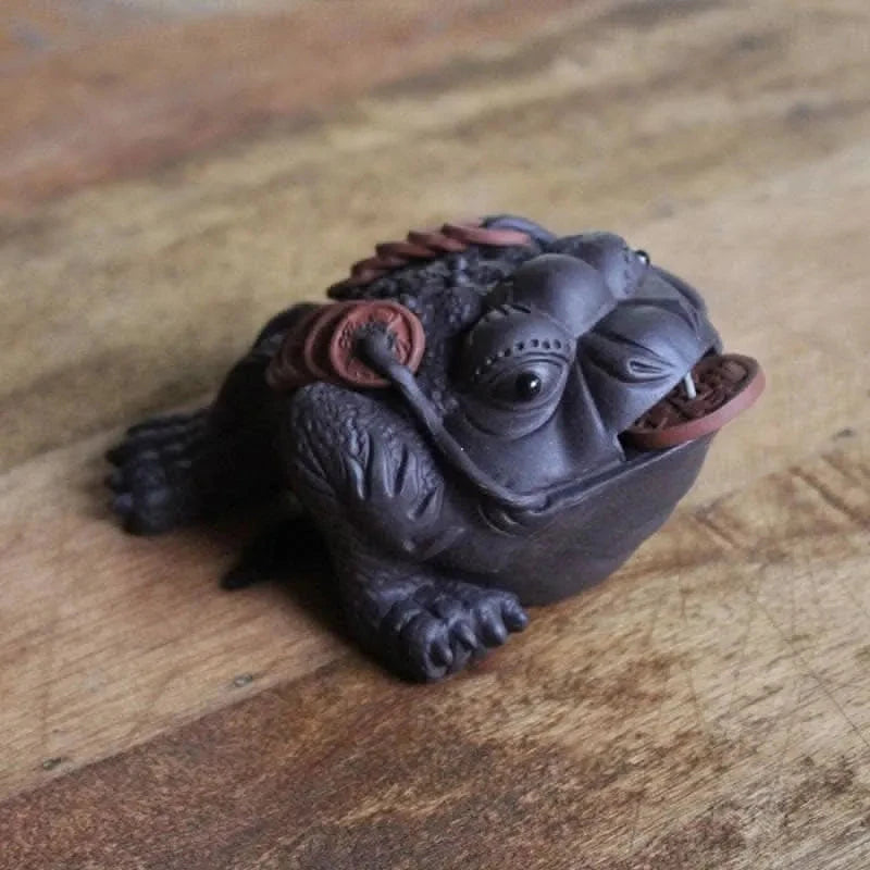Ceramic tea frog figurine with coin - Figurines - Figurines, Tea Ceremony - infusion.organic