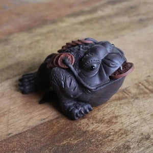 Ceramic tea frog figurine with coin - Figurines - Figurines, Tea Ceremony - infusion.organic