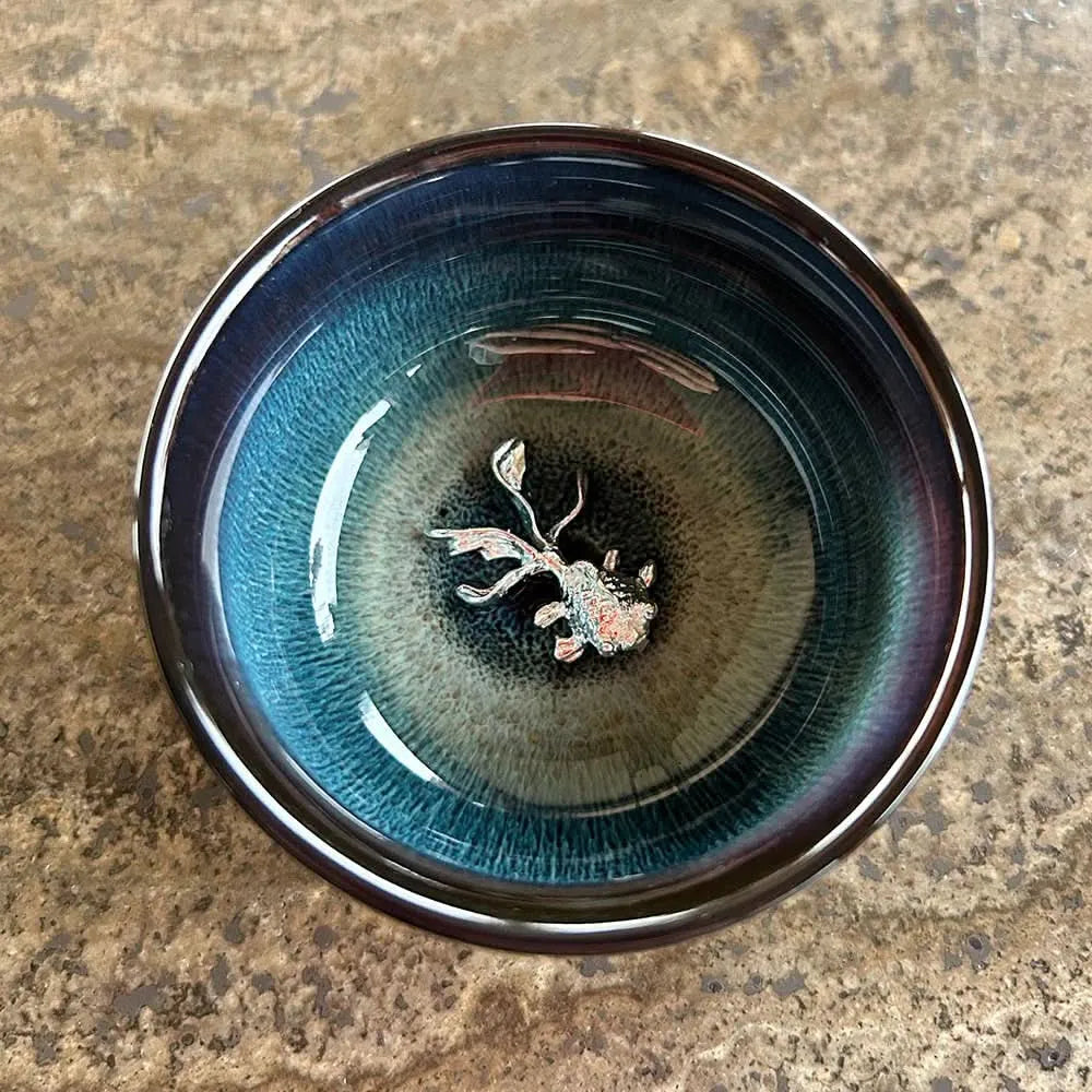 Jianzhan Tenmoku Tea Cup with Silver Fish 50ml - Bowel - Accessories, Bowel - infusion.organic