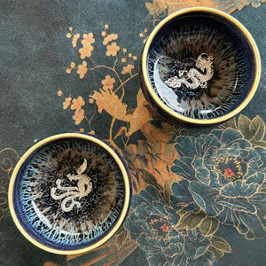 Jianzhan Tenmoku Tea Cup with Silver Phoenix 50ml - Bowel - Accessories - infusion.organic