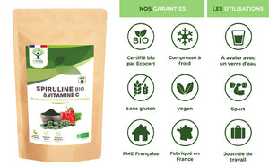 Mix Spiruline et Acérola bio comprimés - Bioptimal Bioptimal Superaliment infusion.organic