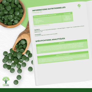 Chlorella bio comprimés - Bioptimal Bioptimal Superaliment infusion.organic