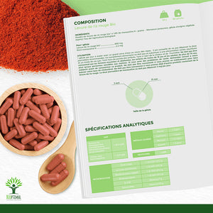 Levure de riz rouge bio gélules - Bioptimal Bioptimal Complément alimentaire infusion.organic