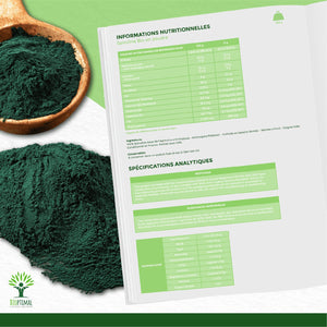 Spiruline bio poudre - Bioptimal Bioptimal Superaliment infusion.organic