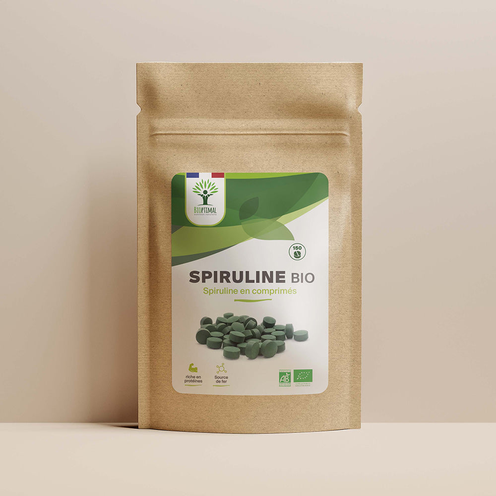 Spiruline bio comprimés - Bioptimal Bioptimal Superaliment infusion.organic