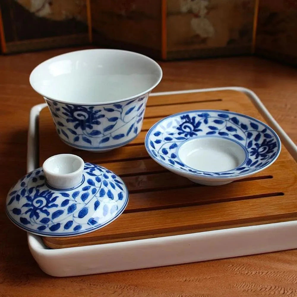 Porcelain and bamboo tea tray - Teacup - Set, Tea ceremony - infusion.organic