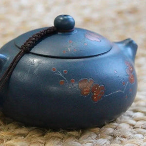 Blue Yixing clay teapot decorated 200ml - Teapot - Teapot - infusion.organic