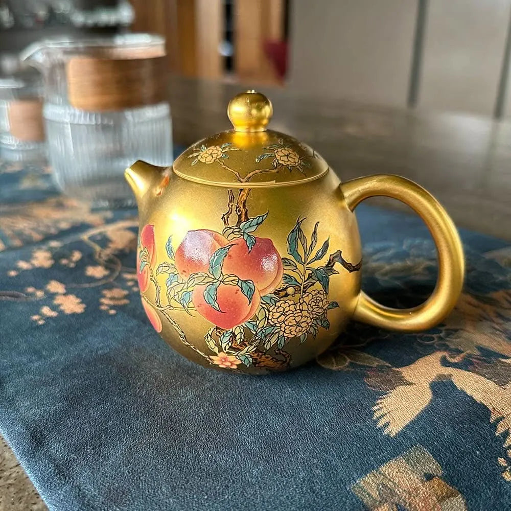 Gilded porcelain teapot Plums 150 ml - Teapot - Tea ceremony - infusion.organic