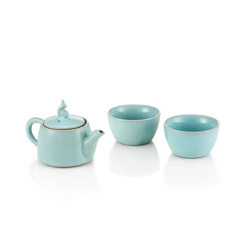 Ru blue porcelain set 3 pcs - Teapots, Set - Set, Teacup, Teapot - infusion.organic