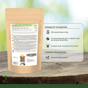 Mix Spiruline et Chlorella bio comprimés - Bioptimal Bioptimal Superaliment infusion.organic