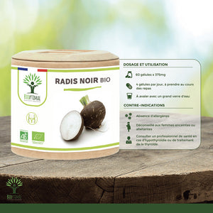 Radis noir bio gélules - Bioptimal Bioptimal Complément alimentaire infusion.organic