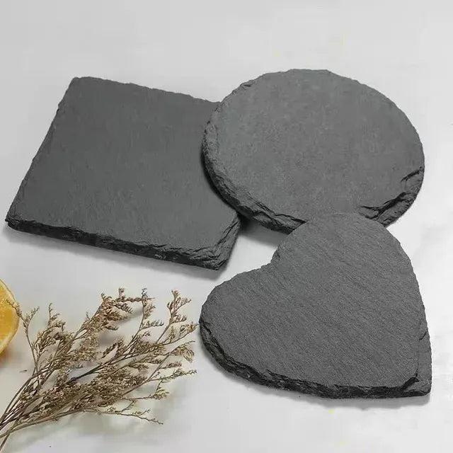 Slate Coaster - Heart, Round or Square - Accessories - Accessories - infusion.organic