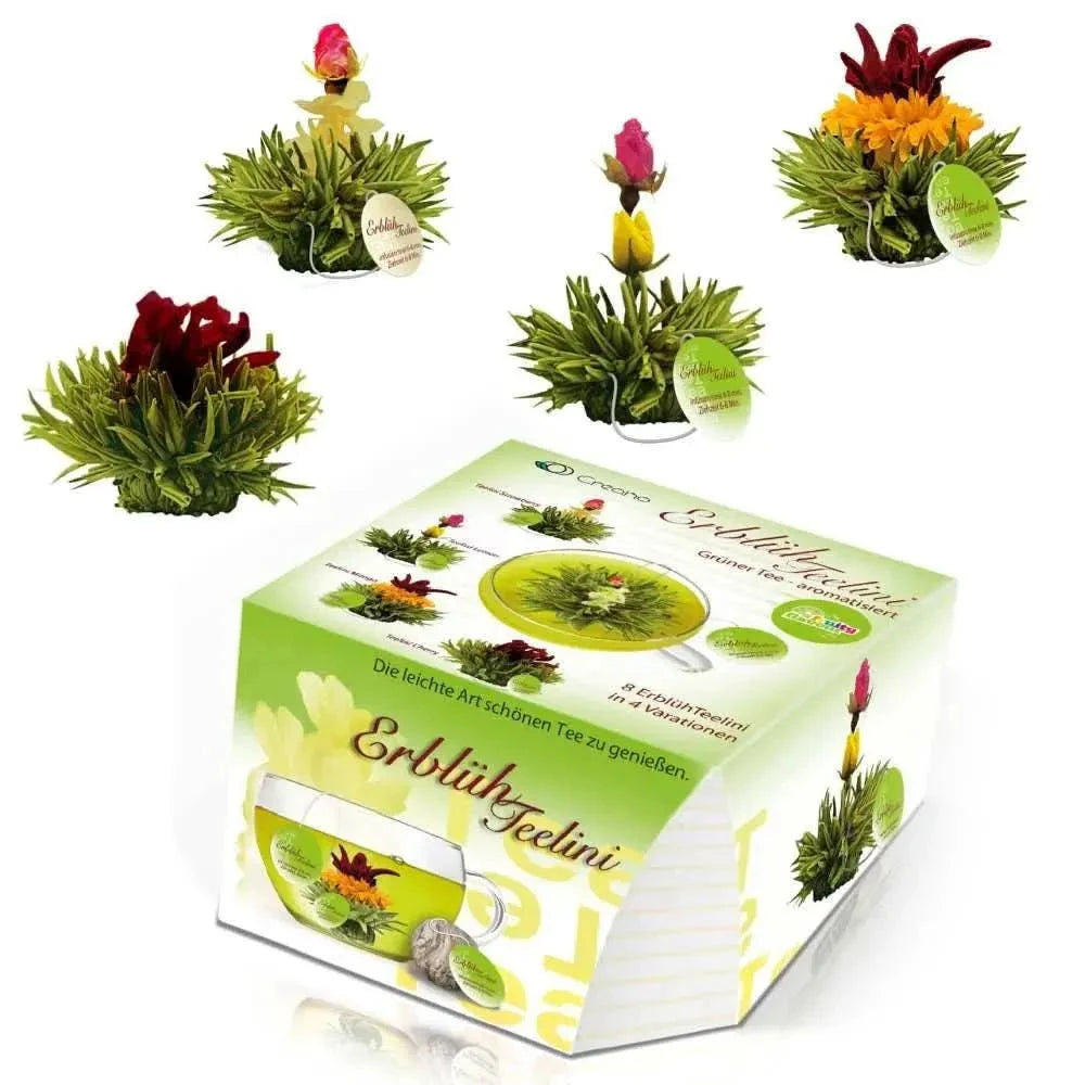 8 Herbal tea flowers in 4 varieties - green tea - Blooming Tea - Blooming Tea, Green Tea - infusion.organic
