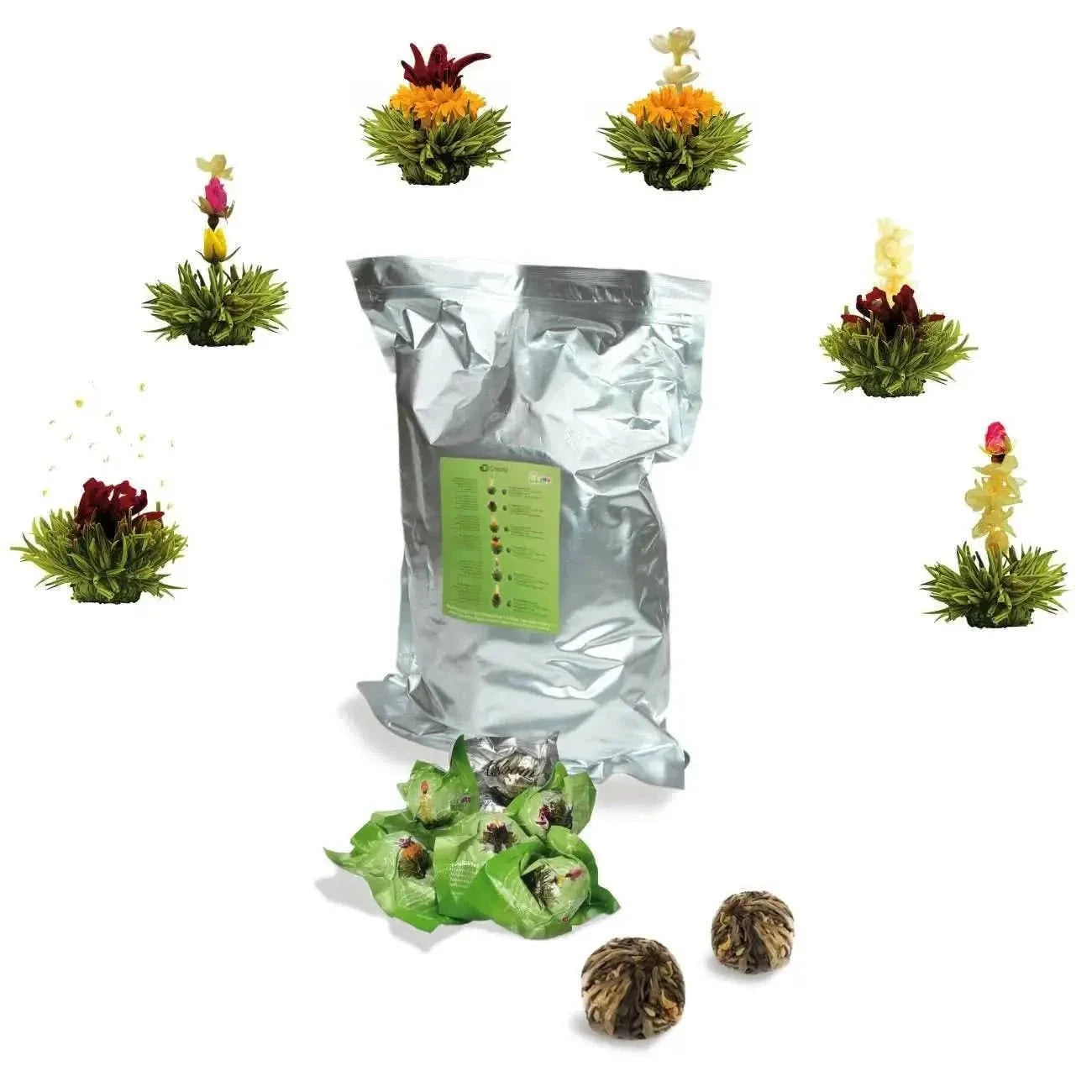 Tea flowers 36 tea balls green tea pack - Blooming Tea - Blooming Tea, Green Tea - infusion.organic