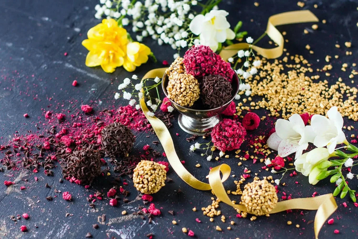 Signature Truffle Set: Pistachio, Raspberry - Chocolate - Chocolate - infusion.organic