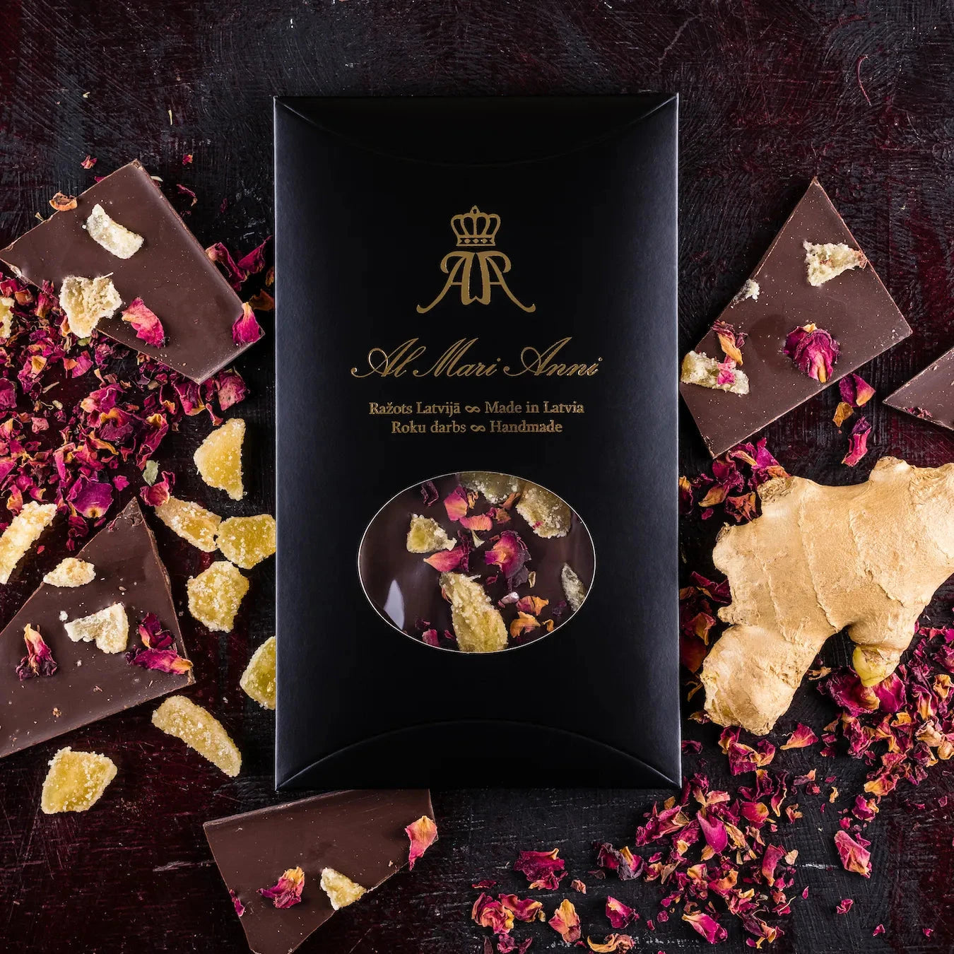 Dark Chocolate With Ginger, Rose Petals - Chocolate - Chocolate - infusion.organic
