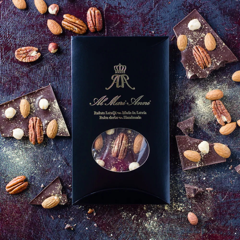 Dark Chocolate With Nuts & Edible Gold - Chocolate - Chocolate - infusion.organic