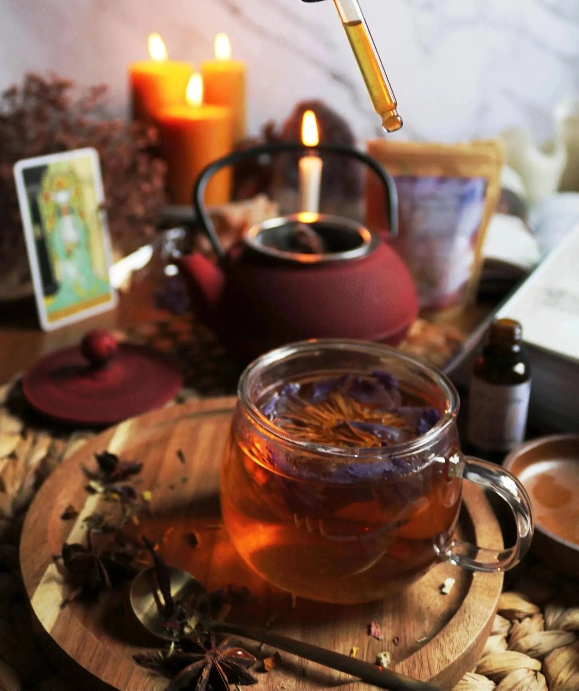 Priestess Tea: Lotus, Mugwort, Anise, Turmeric Chakra Blend - Magical Tea - infusion.organic