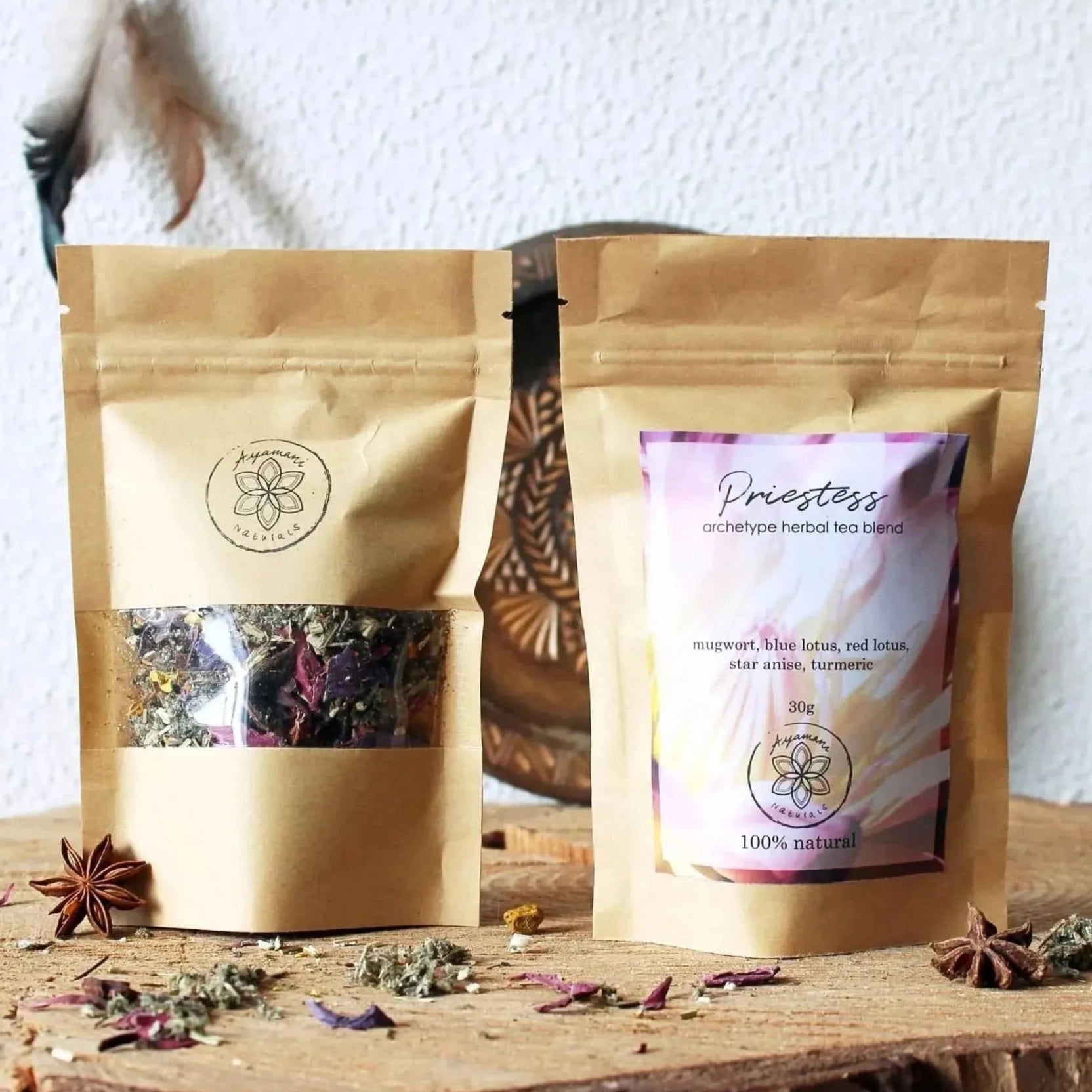 Priestess Tea: Lotus, Mugwort, Anise, Turmeric Chakra Blend - Magical Tea - Magical Tea - infusion.organic