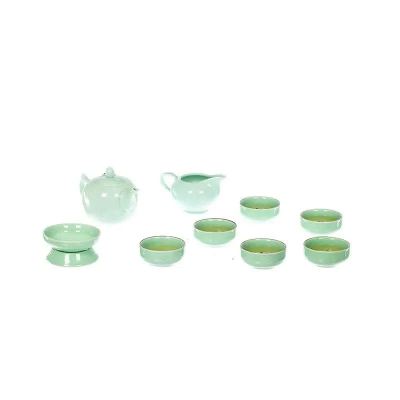 Green Celadon porcelain set 9 pcs - Teapot, Teacup, Set - Accessories, Set, Teacup - infusion.organic