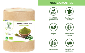 Organic Moringa - Dietary supplement - in capsules Supplement Bioptimal infusion.organic