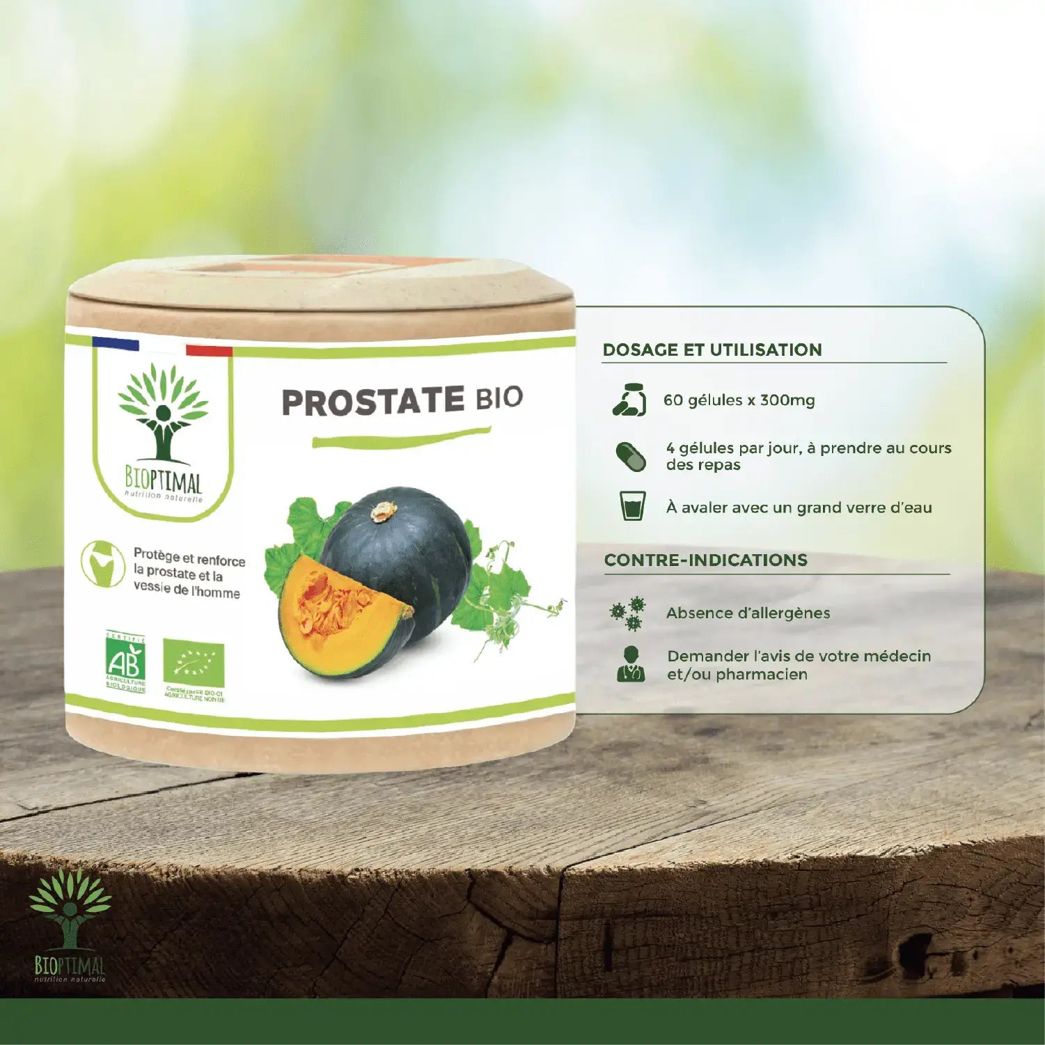 Prostate Bio - Dietary supplement - in capsules Supplement Bioptimal infusion.organic