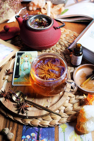 Priestess Tea: Lotus, Mugwort, Anise, Turmeric Chakra Blend Magical Tea Ayamani Naturals infusion.organic