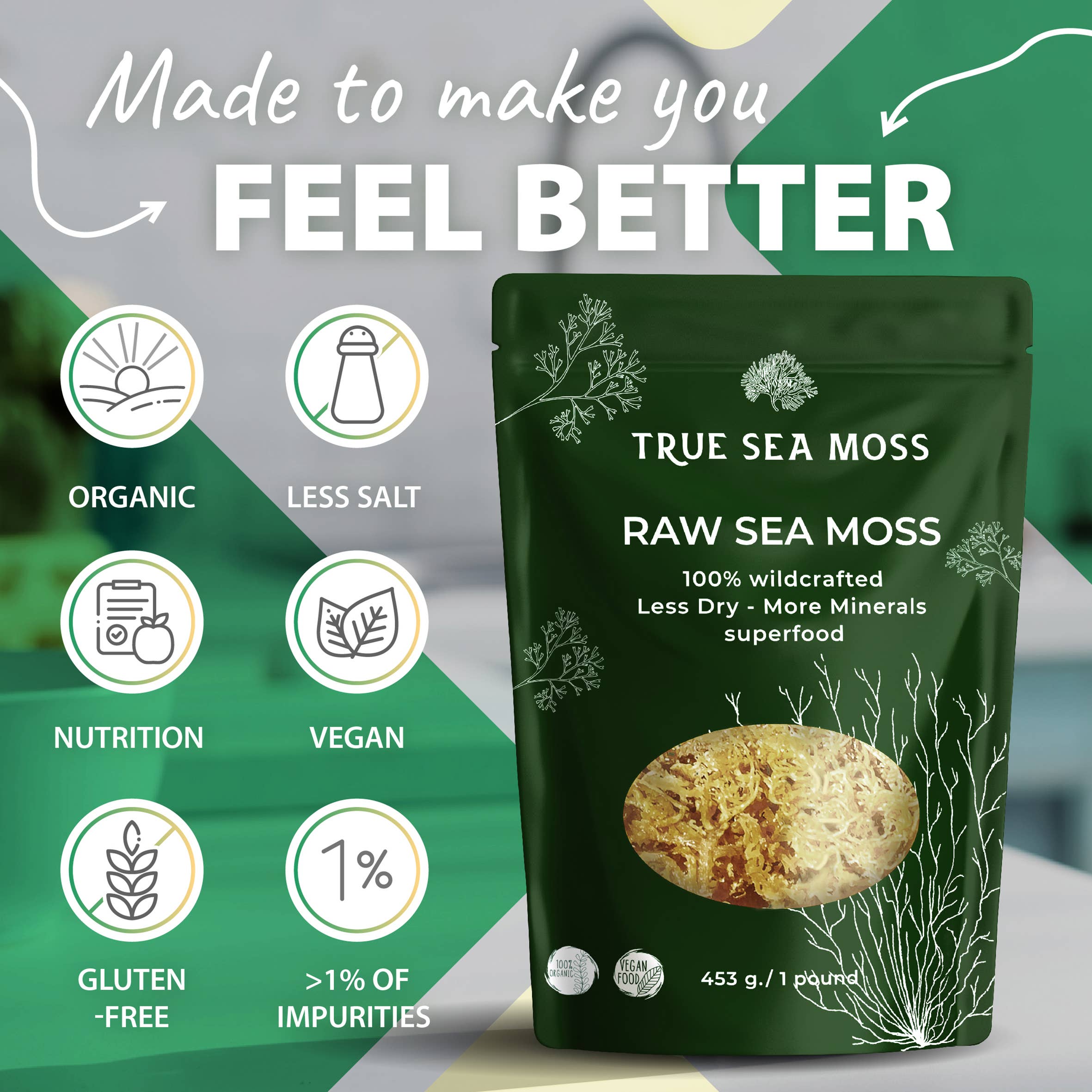 CRAFTED RAW SEA MOSS Supplement TrueSeaMoss infusion.organic