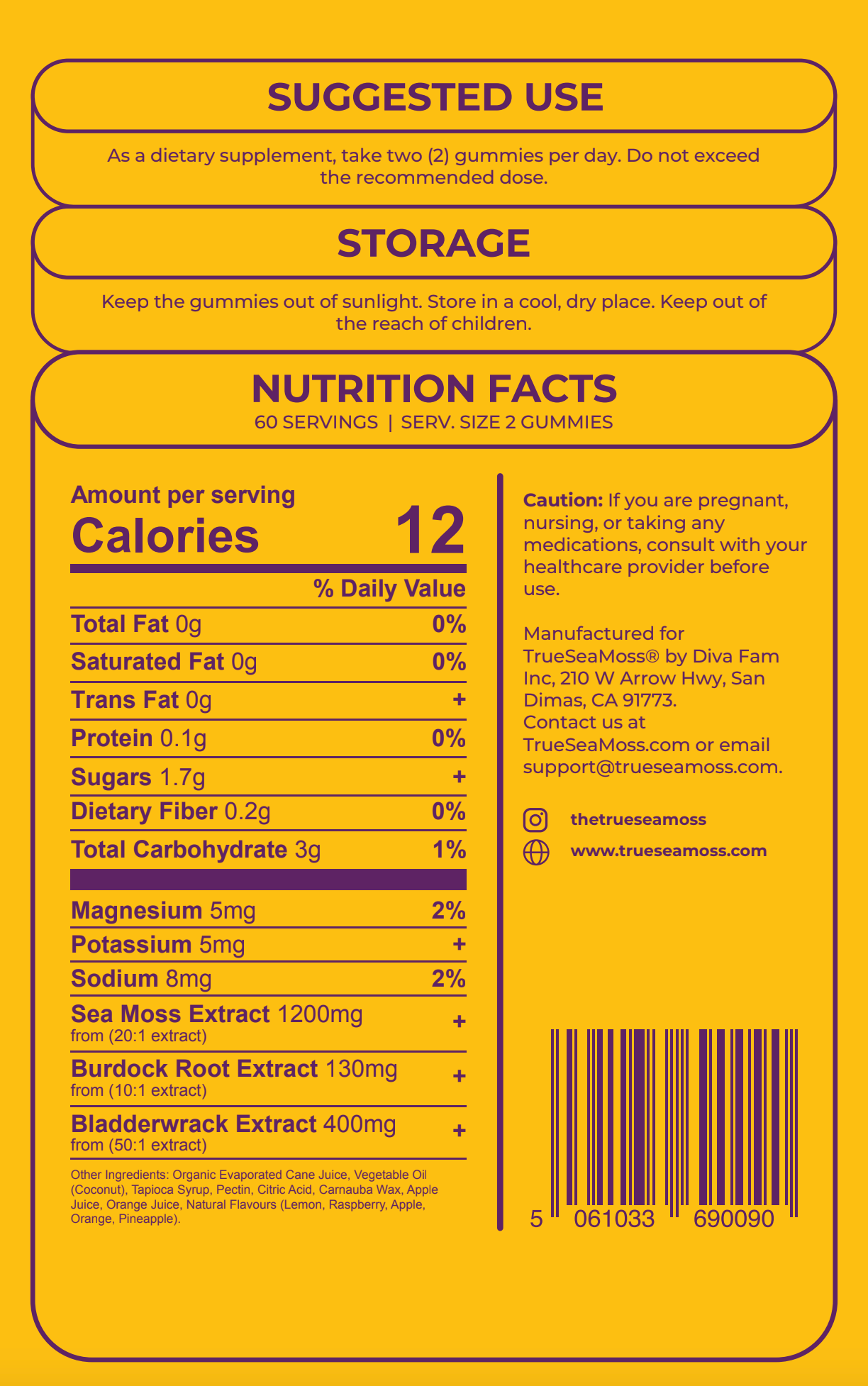 Sea Moss Gummies Supplement TrueSeaMoss infusion.organic