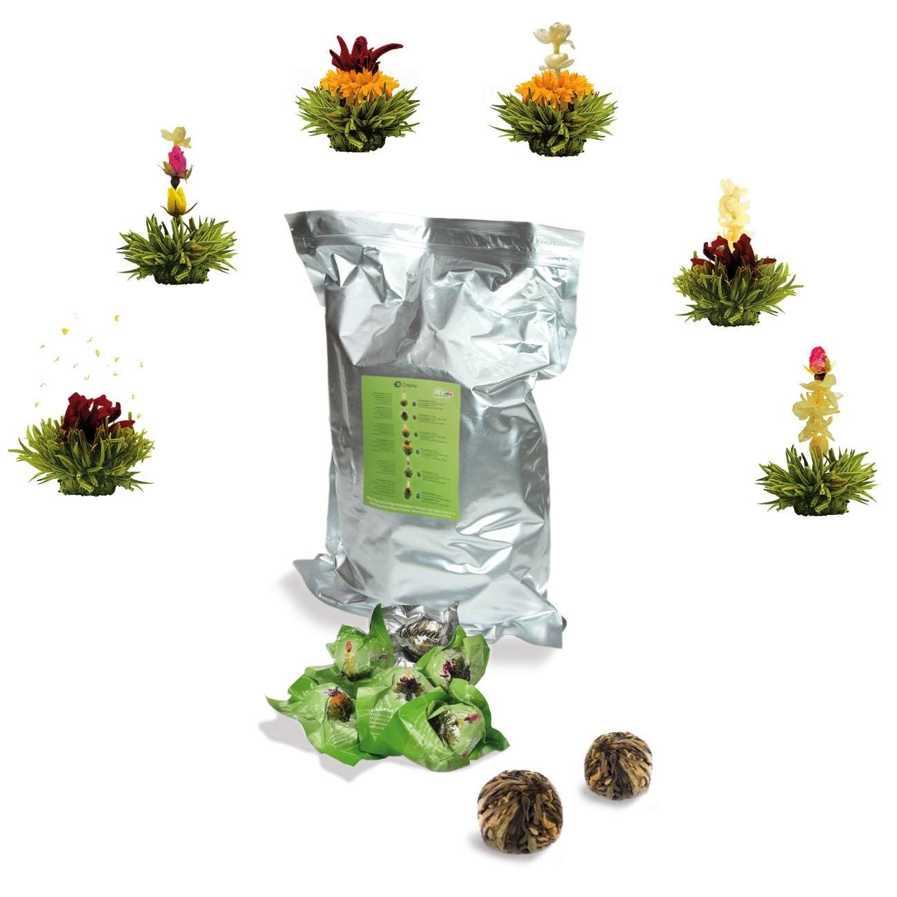 Creano tea flowers 36 tea balls green tea bulk pack Blooming Tea Creano infusion.organic