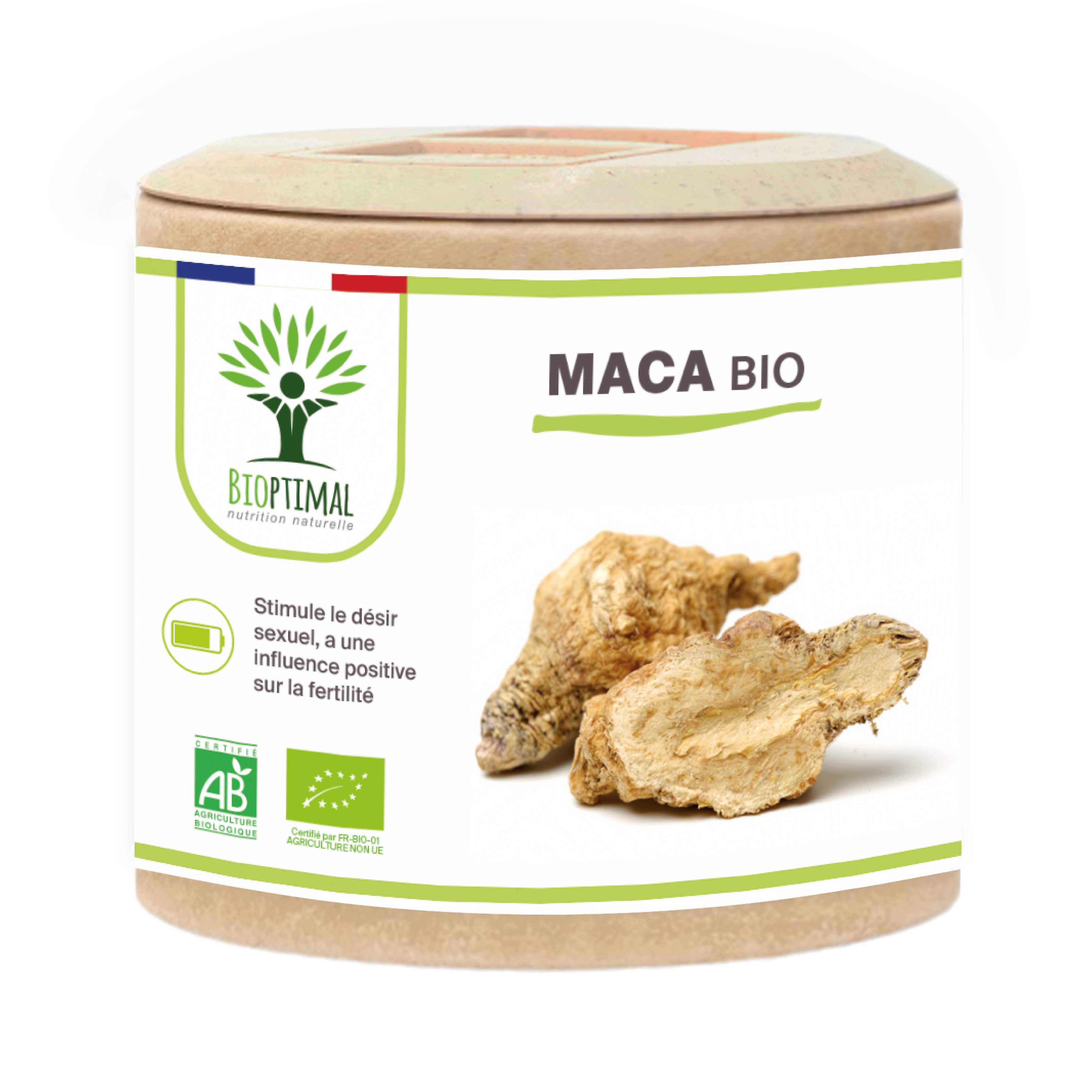 Maca Bio - Food supplement - in capsules Supplement Bioptimal infusion.organic