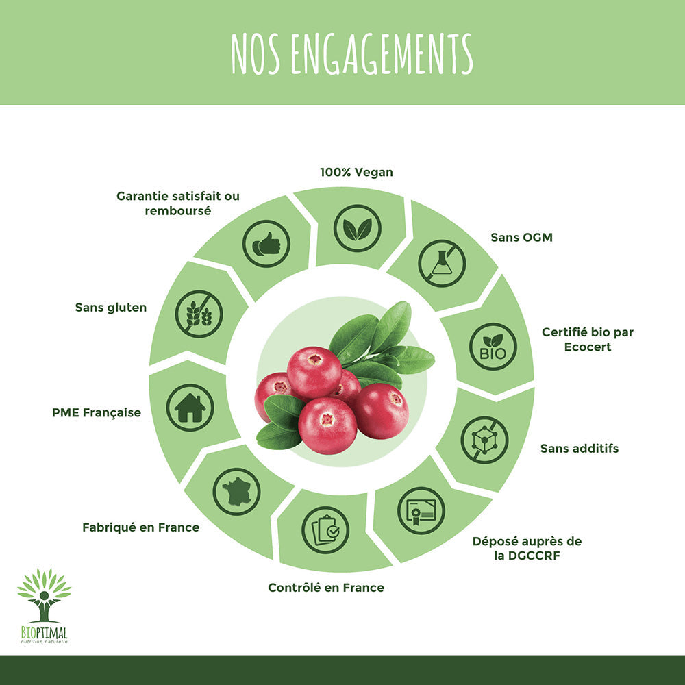 Cranberry bio gélules - Bioptimal Bioptimal Complément alimentaire infusion.organic