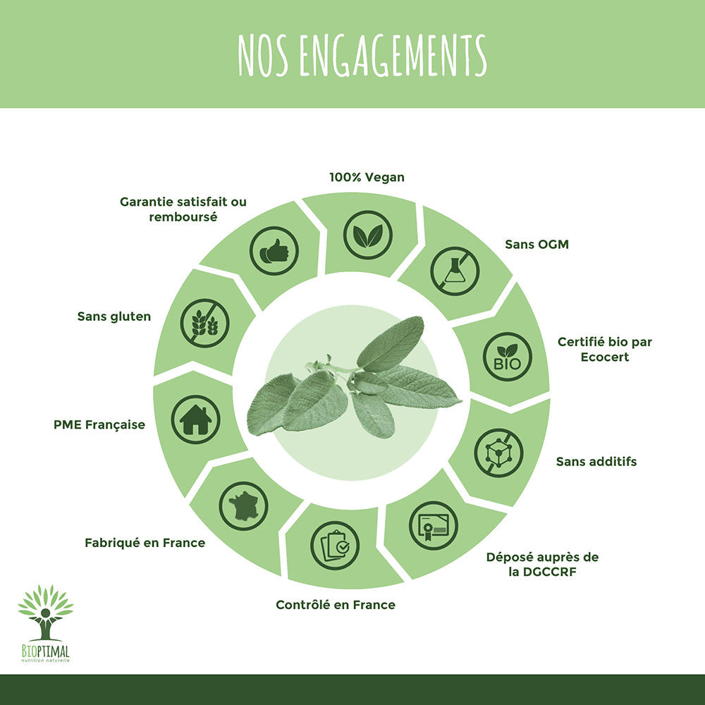 Sauge bio gélules -  Bioptimal Bioptimal Complément alimentaire infusion.organic
