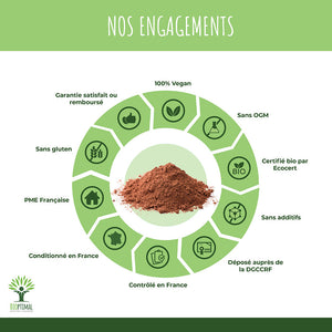 Cacao bio poudre -  Bioptimal Bioptimal Superaliment infusion.organic