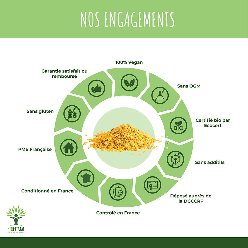 Pollen bio graine -  Bioptimal Bioptimal Superaliment infusion.organic