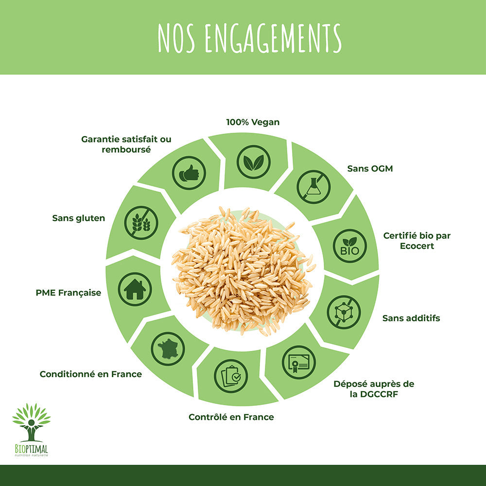 Protéines de riz bio poudre - Bioptimal Bioptimal Nutrition sportive infusion.organic
