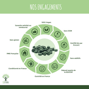 Spiruline bio comprimés -  Bioptimal Bioptimal Superaliment infusion.organic