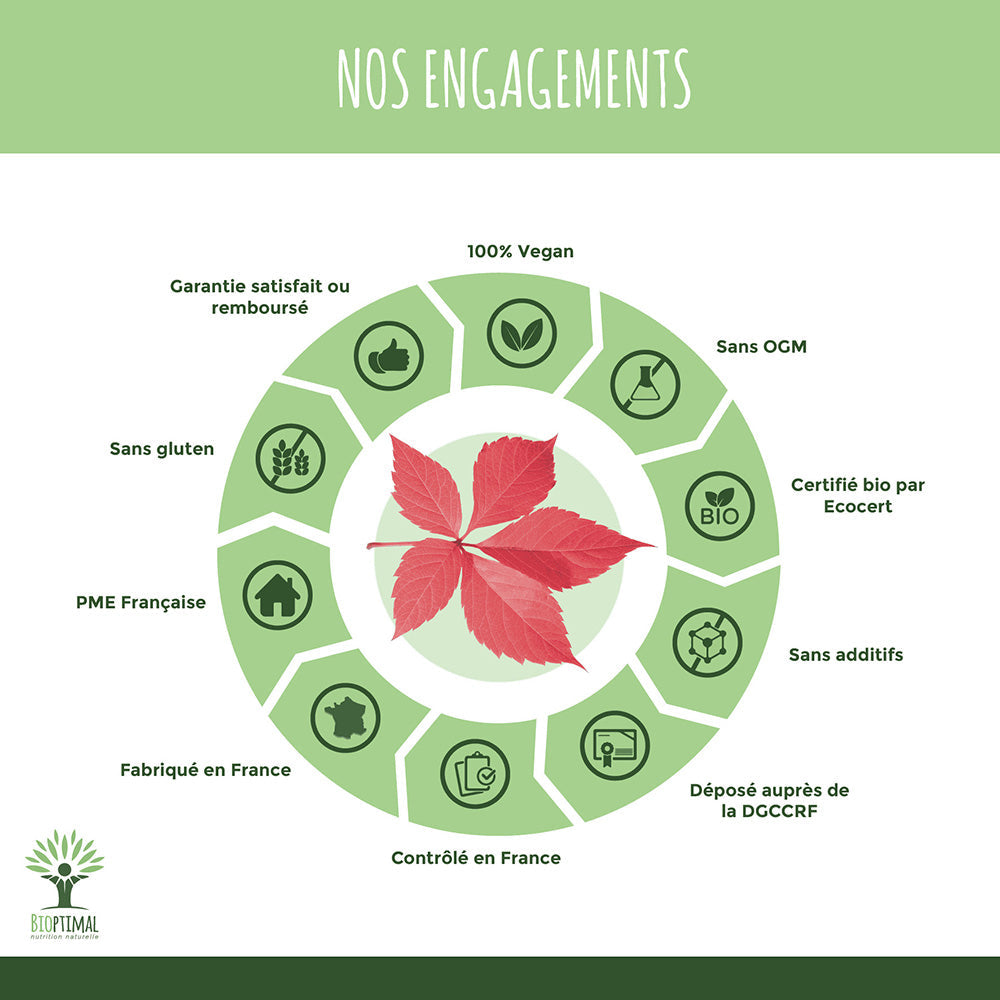 Vigne rouge bio gélules -  Bioptimal Bioptimal Complément alimentaire infusion.organic