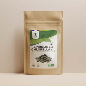 Mix Spiruline et Chlorella bio comprimés -  Bioptimal Bioptimal Superaliment infusion.organic