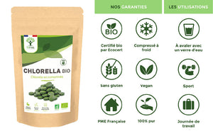Chlorella bio comprimés -  Bioptimal Bioptimal Superaliment infusion.organic